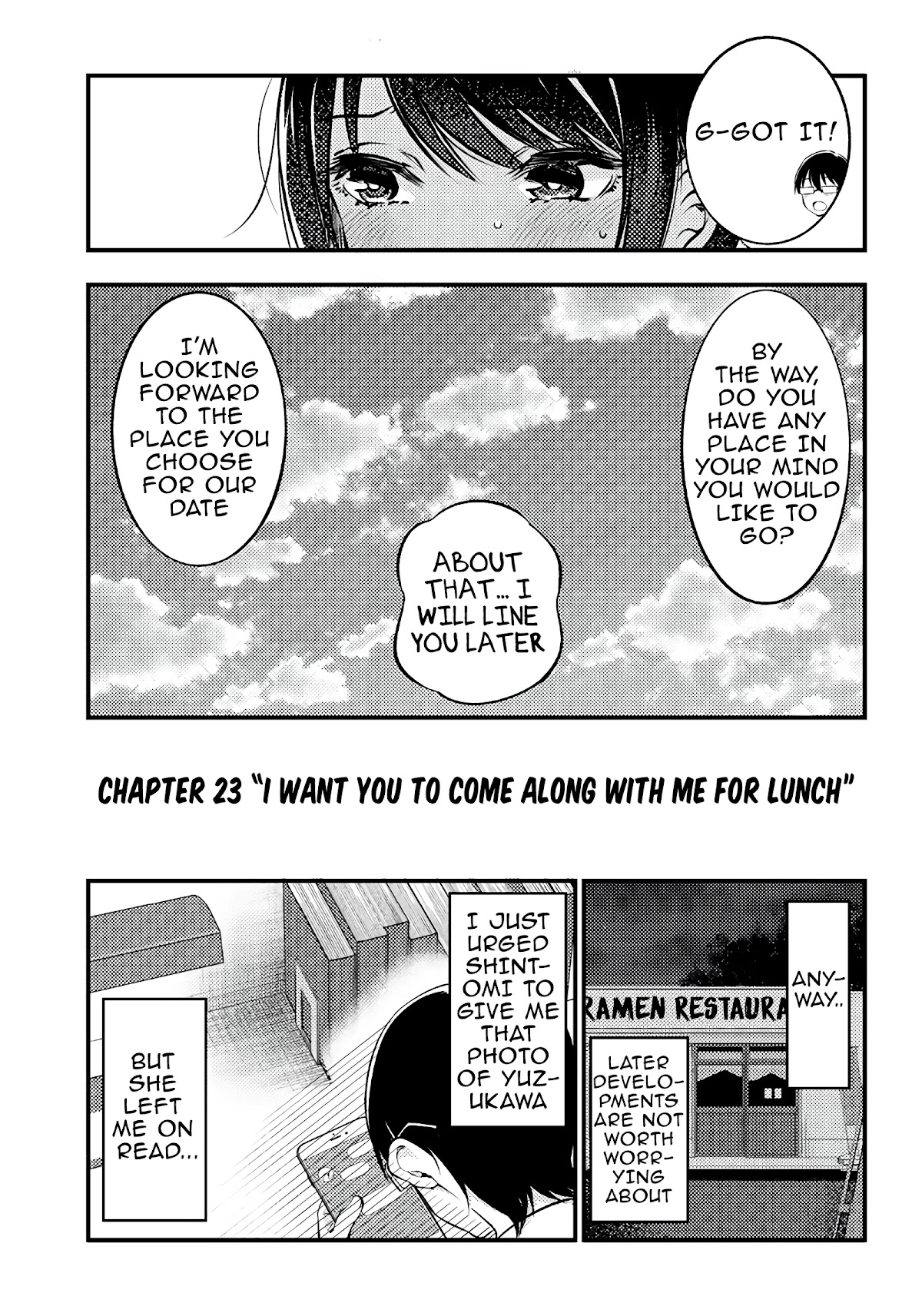 Yuzukawa-san wa, Sasshite Hoshii. Chapter 23 page 17 - Chapter 23: I want you to come along with me for lunch