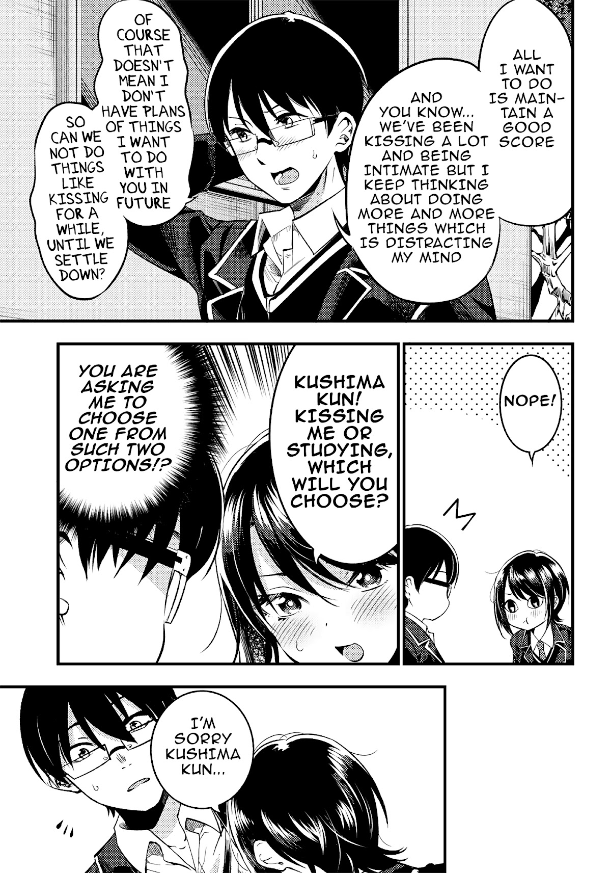 Yuzukawa-san wa, Sasshite Hoshii. Chapter 30 page 15 - Chapter 30: Which one will you choose, kissing or studying?