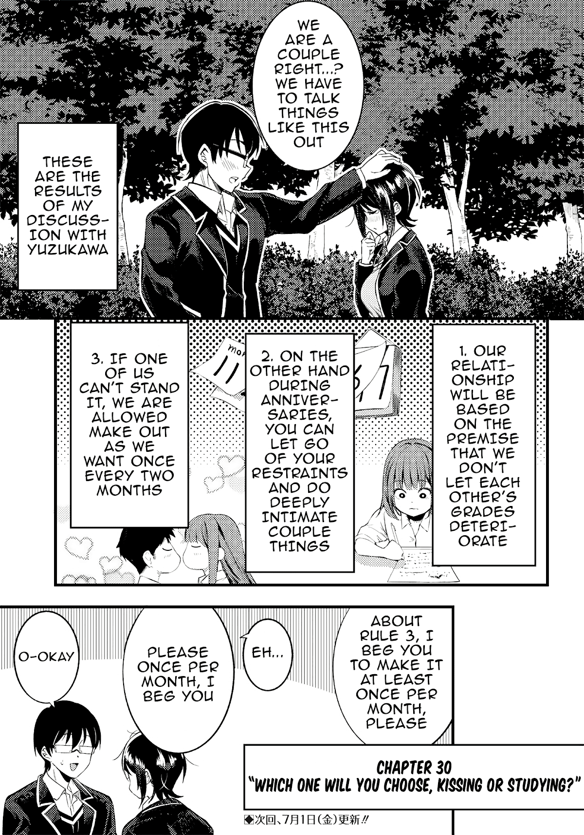 Yuzukawa-san wa, Sasshite Hoshii. Chapter 30 page 17 - Chapter 30: Which one will you choose, kissing or studying?