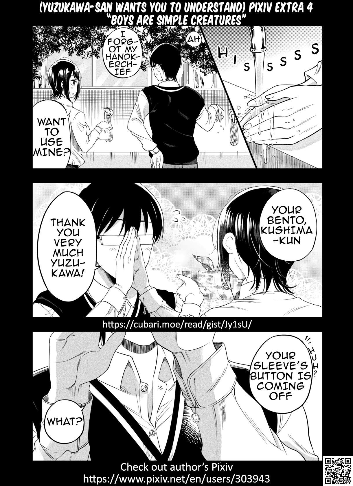 Yuzukawa-san wa, Sasshite Hoshii. Chapter 6.6 page 1 - Chapter 6.6: Pixiv Extra 4 - Boys are simple creatures + Twitter extras