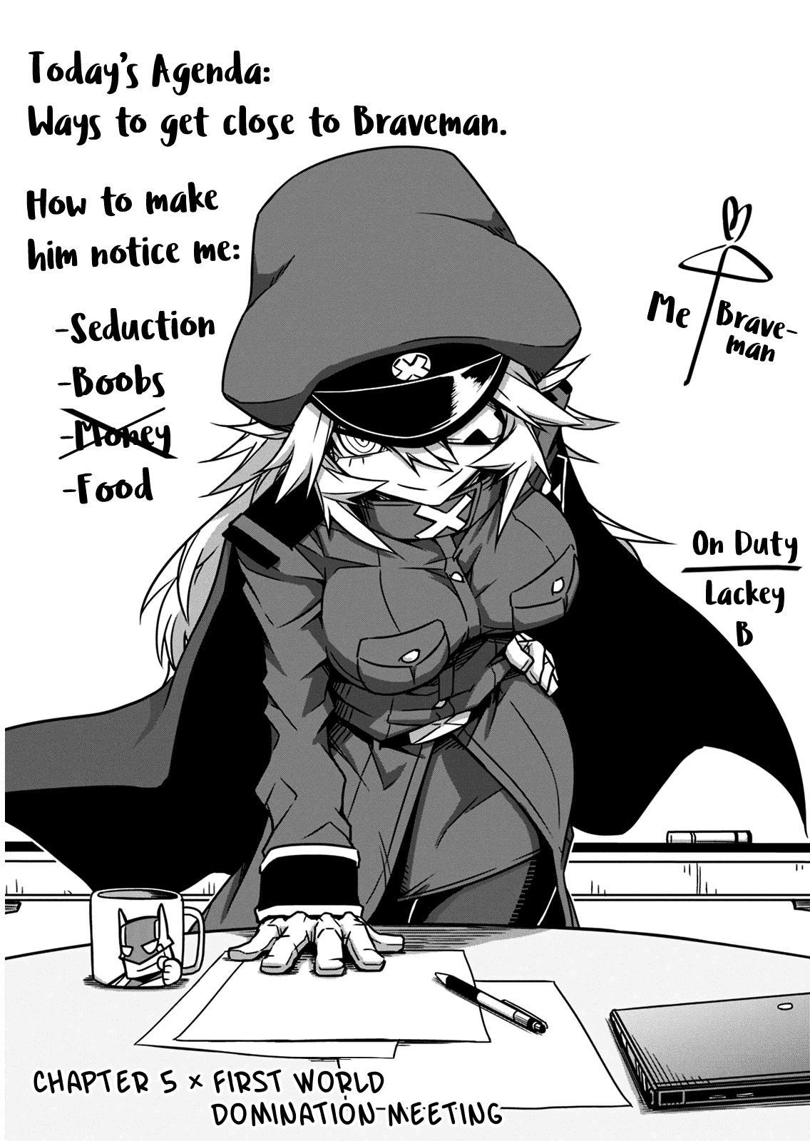 Zannen Jokanbu Black General-san Chapter 5 page 1 - Chapter 5: First World Domination Meeting