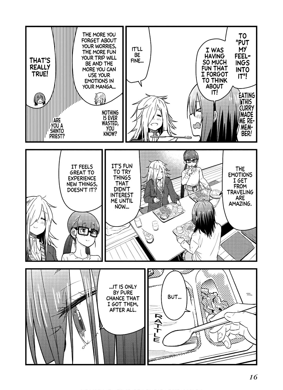 Zatsu Tabi: That's Journey Chapter 10 page 17 - Chapter 10: 9th Trip (Part 2) - The 3 girls' friendship deepens