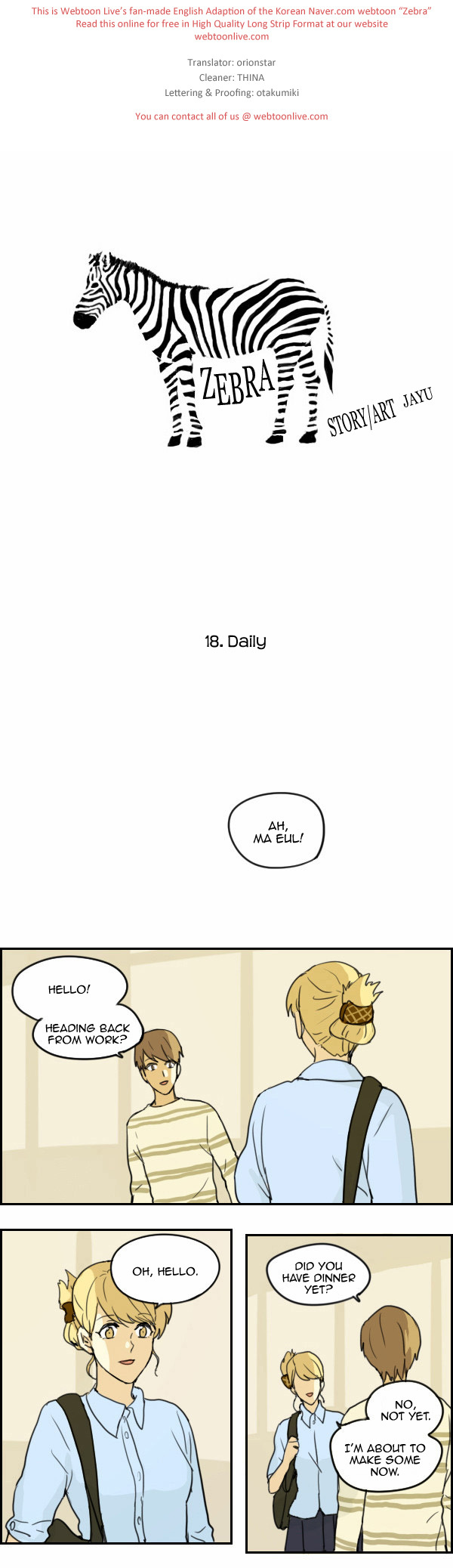 Zebra Chapter 18 page 1 - Chapter 18: Daily