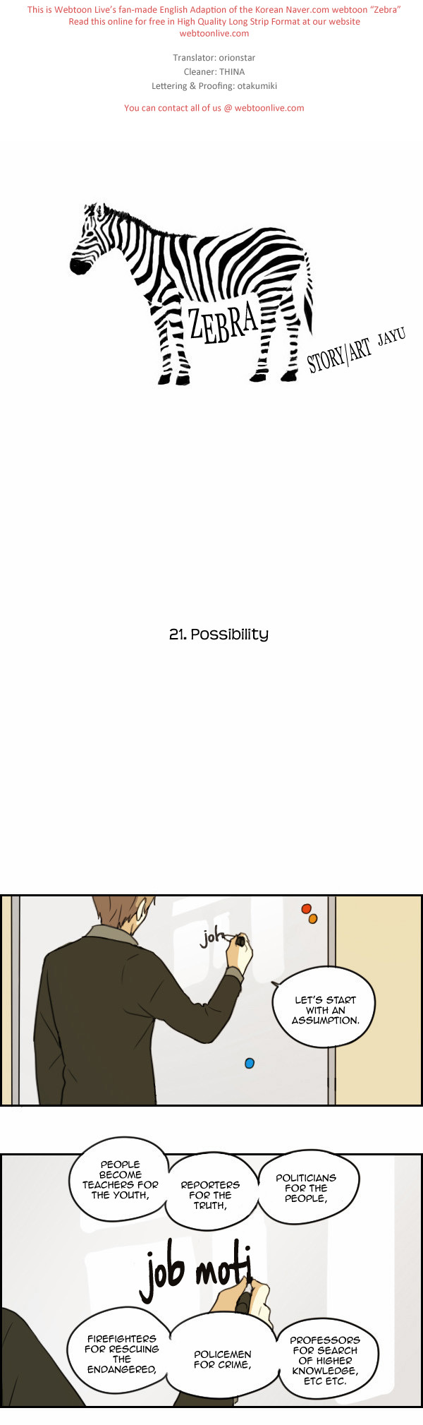 Zebra Chapter 21 page 1 - Chapter 21: Possibility