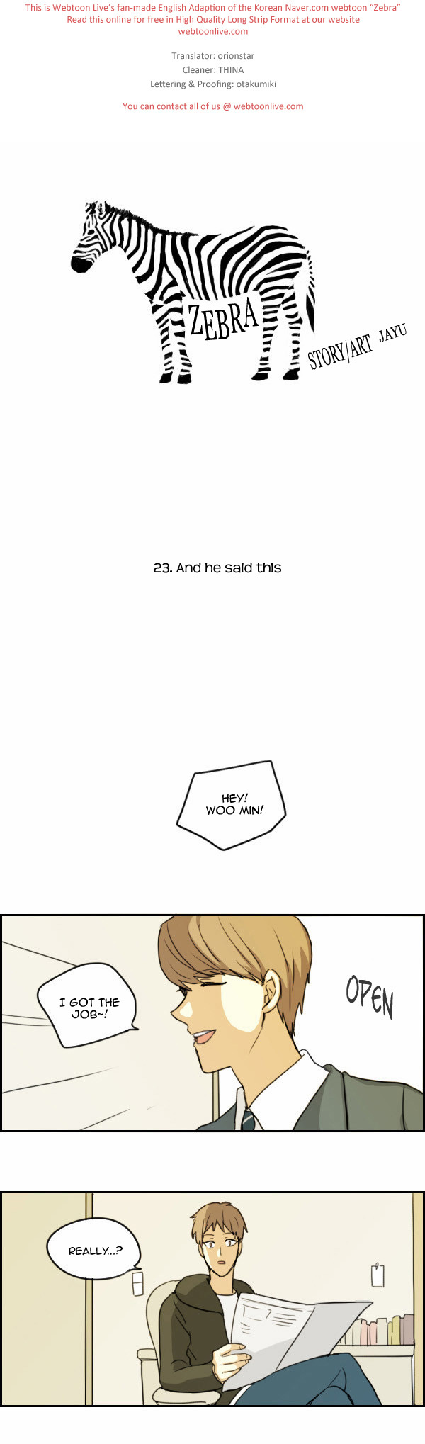 Zebra Chapter 23 page 1 - Chapter 23: And He Said This