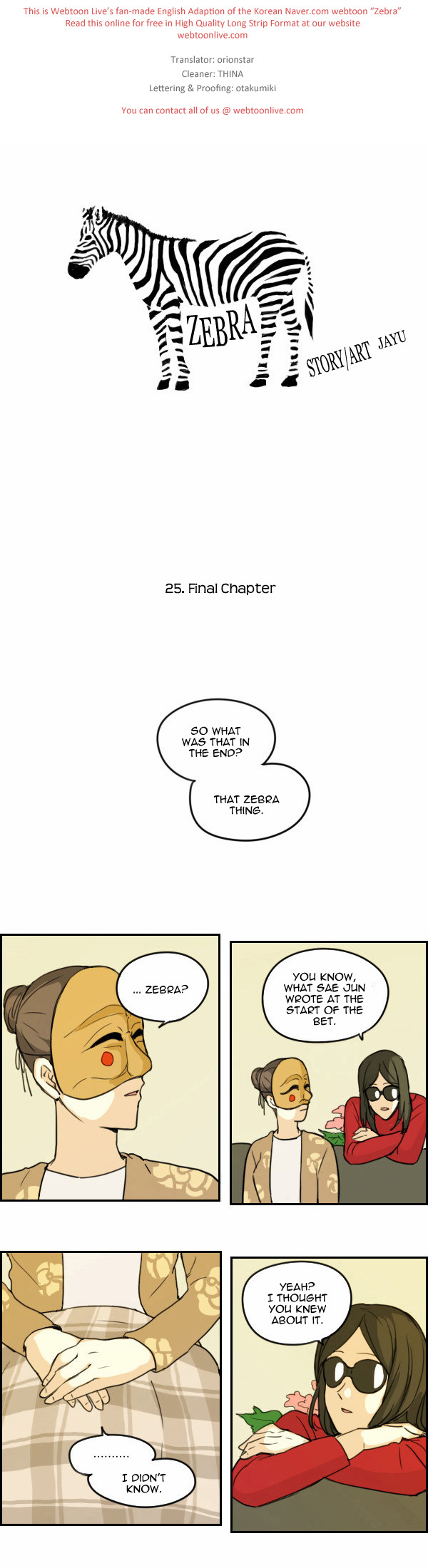 Zebra Chapter 25 page 1 - Chapter 25: Final Chapter