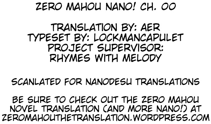 Zero kara Hajimeru Mahou no Sho Nano! Chapter 0 page 1 - Chapter 0
