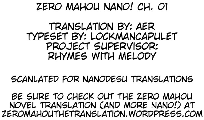 Zero kara Hajimeru Mahou no Sho Nano! Chapter 1 page 1 - Chapter 1