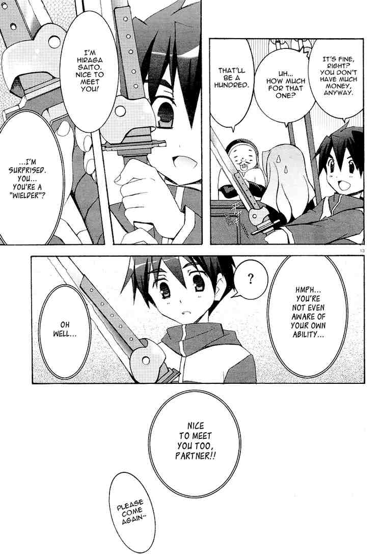 Zero no Tsukaima Chapter 6 page 13 - Chapter 6: Tristain's Arms Dealer