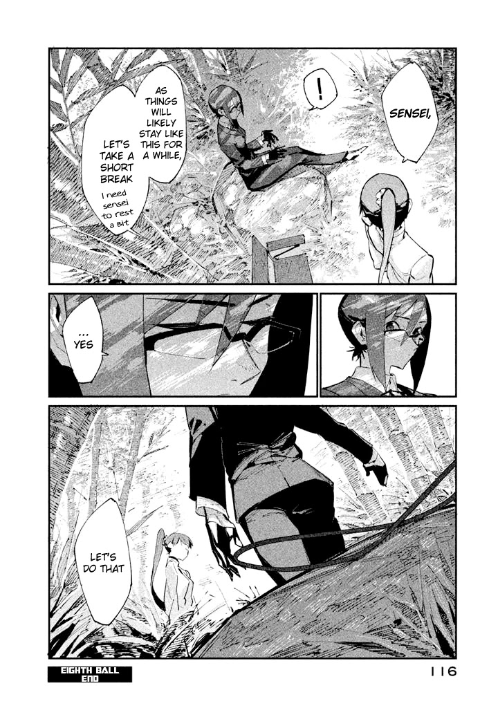 Zerozaki Kishishiki no Ningen Knock Chapter 8 page 29 - Chapter 8: Sparrow's Fetched Bamboo Mountain - Eighth Ball
