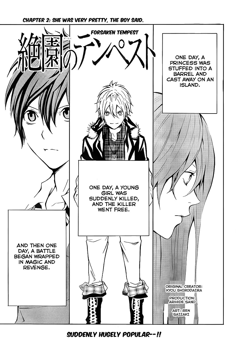 Zetsuen no Tempest Chapter 2 page 1 - Chapter 2 : She was Very Pretty, the Boy Said