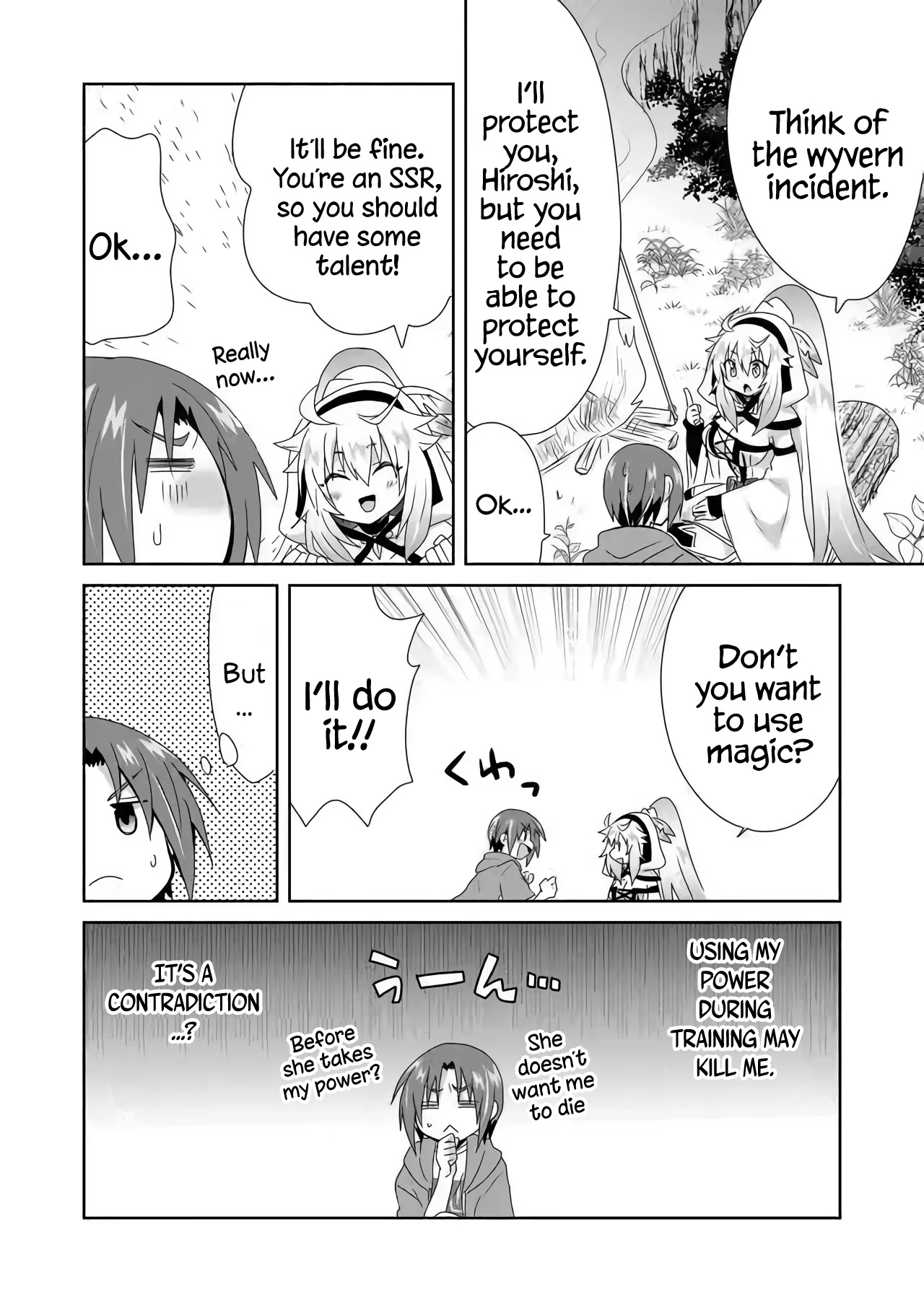 Zettai ni Yatte wa Ikenai Isekai Shoukan Chapter 13 page 10 - Chapter 13: Concerning Camping, Traveling, and Training