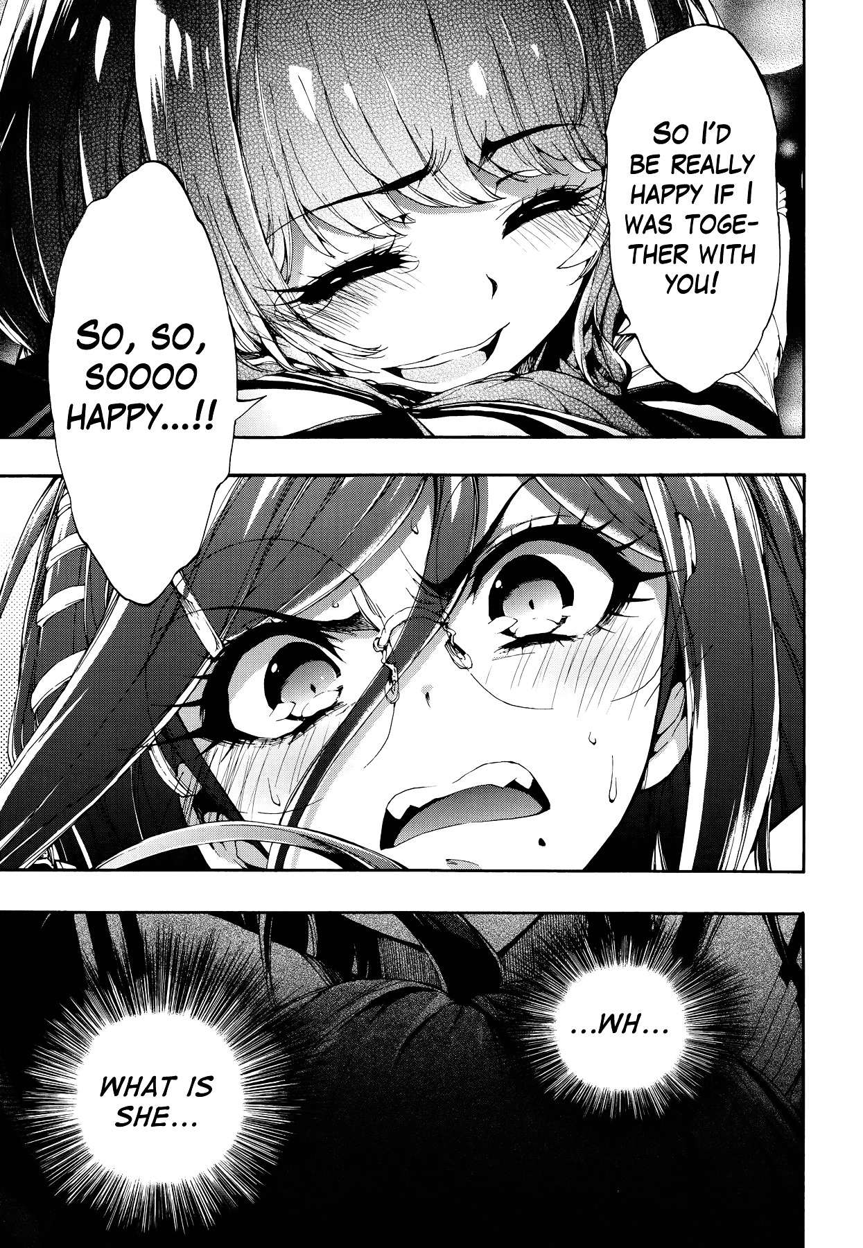 Zettai Zetsubou Shoujo - Danganronpa Another Episode - Genocider Mode Chapter 1 page 28 - Chapter 1 : The Demon that Cries Out Love from the Depths of Hell