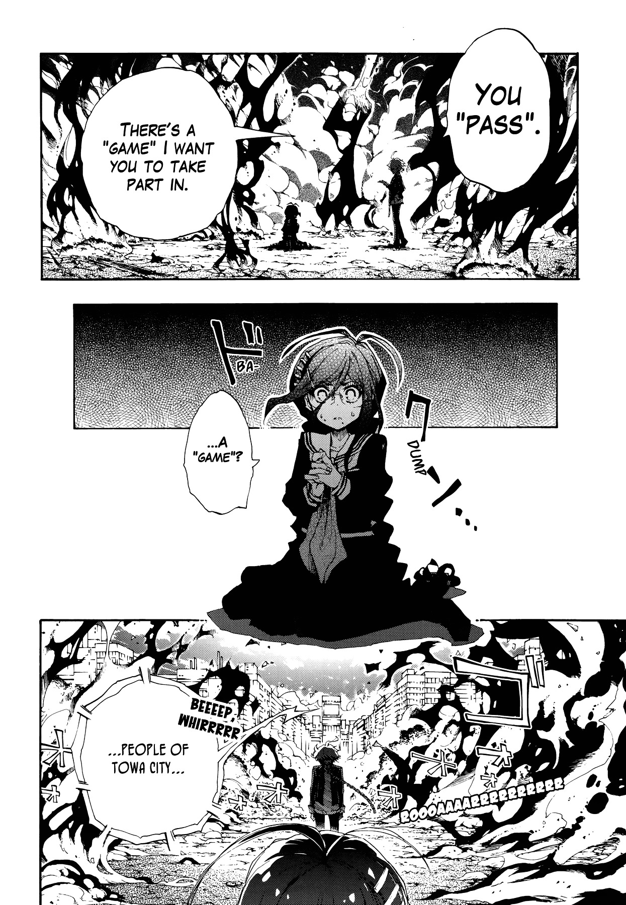 Zettai Zetsubou Shoujo - Danganronpa Another Episode - Genocider Mode Chapter 1 page 8 - Chapter 1 : The Demon that Cries Out Love from the Depths of Hell