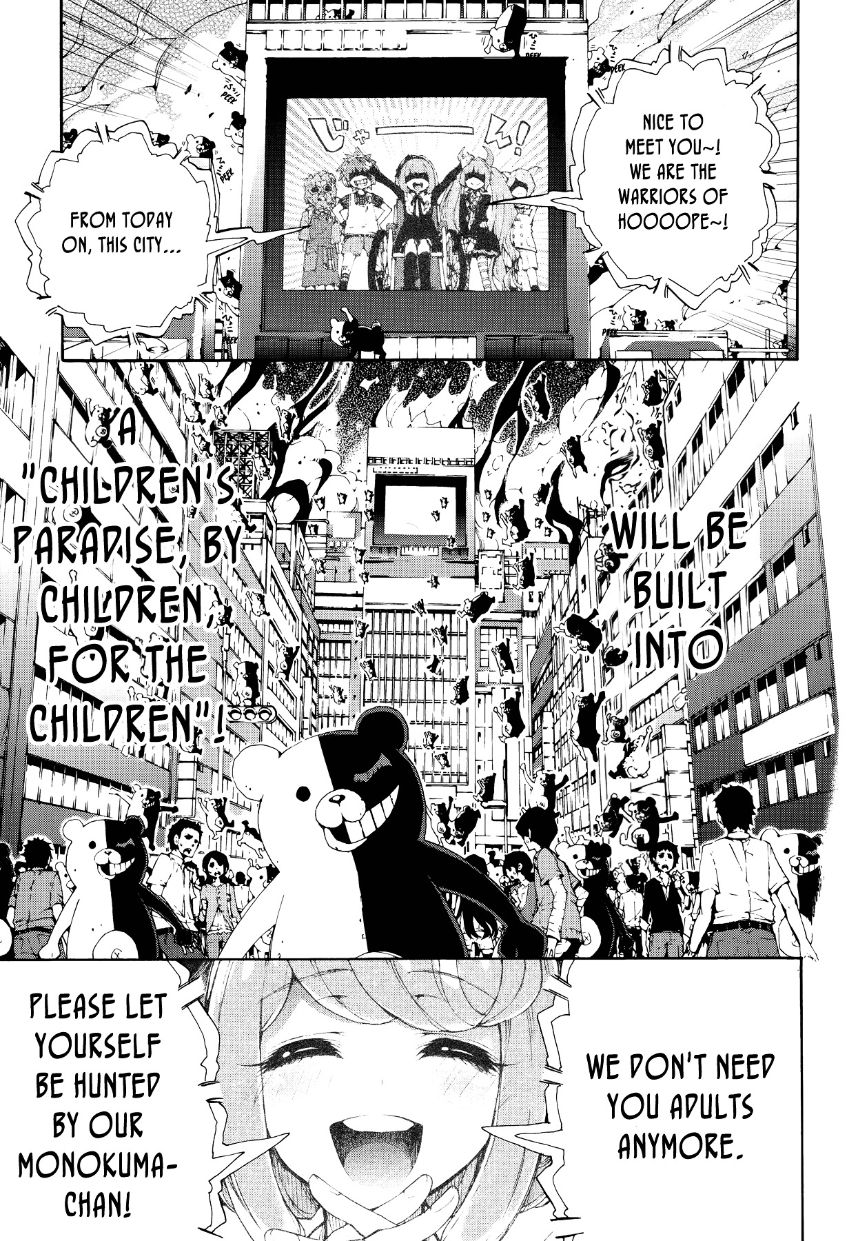 Zettai Zetsubou Shoujo - Danganronpa Another Episode - Genocider Mode Chapter 1 page 9 - Chapter 1 : The Demon that Cries Out Love from the Depths of Hell