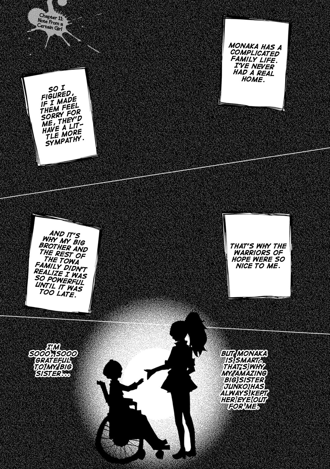 Zettai Zetsubou Shoujo - Danganronpa Another Episode - Genocider Mode Chapter 11 page 1 - Chapter 11: Note From a Certain Girl [END]