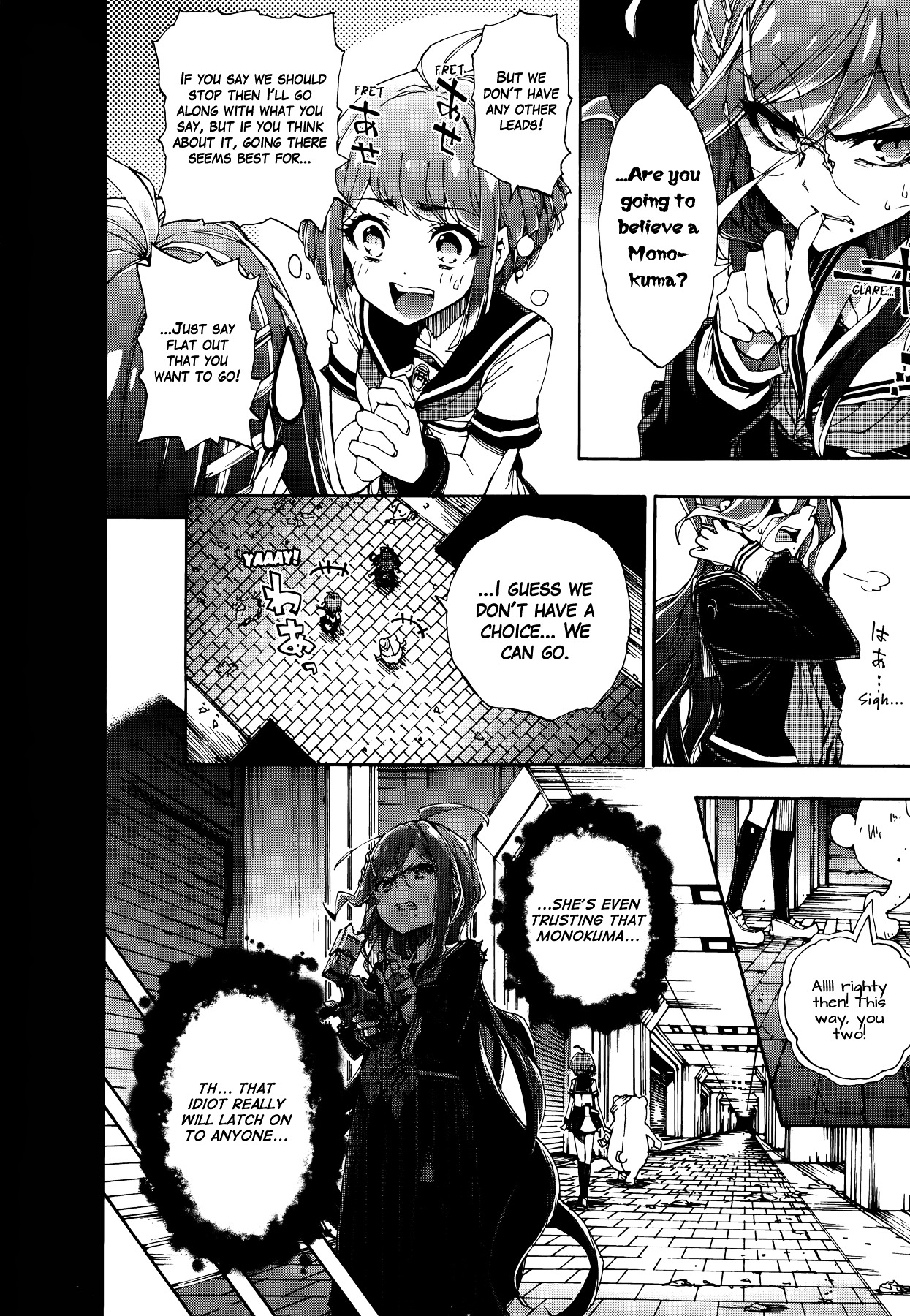 Zettai Zetsubou Shoujo - Danganronpa Another Episode - Genocider Mode Chapter 2 page 15 - Chapter 2 : A Reply to Consolation