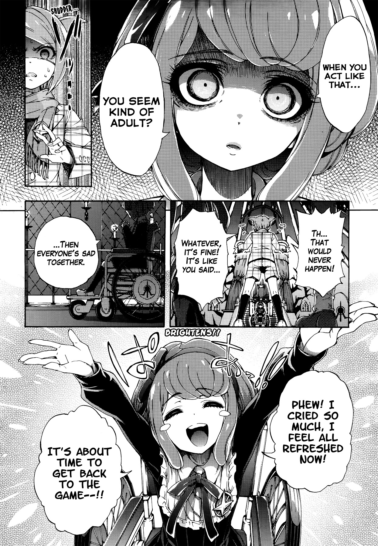 Zettai Zetsubou Shoujo - Danganronpa Another Episode - Genocider Mode Chapter 2 page 4 - Chapter 2 : A Reply to Consolation
