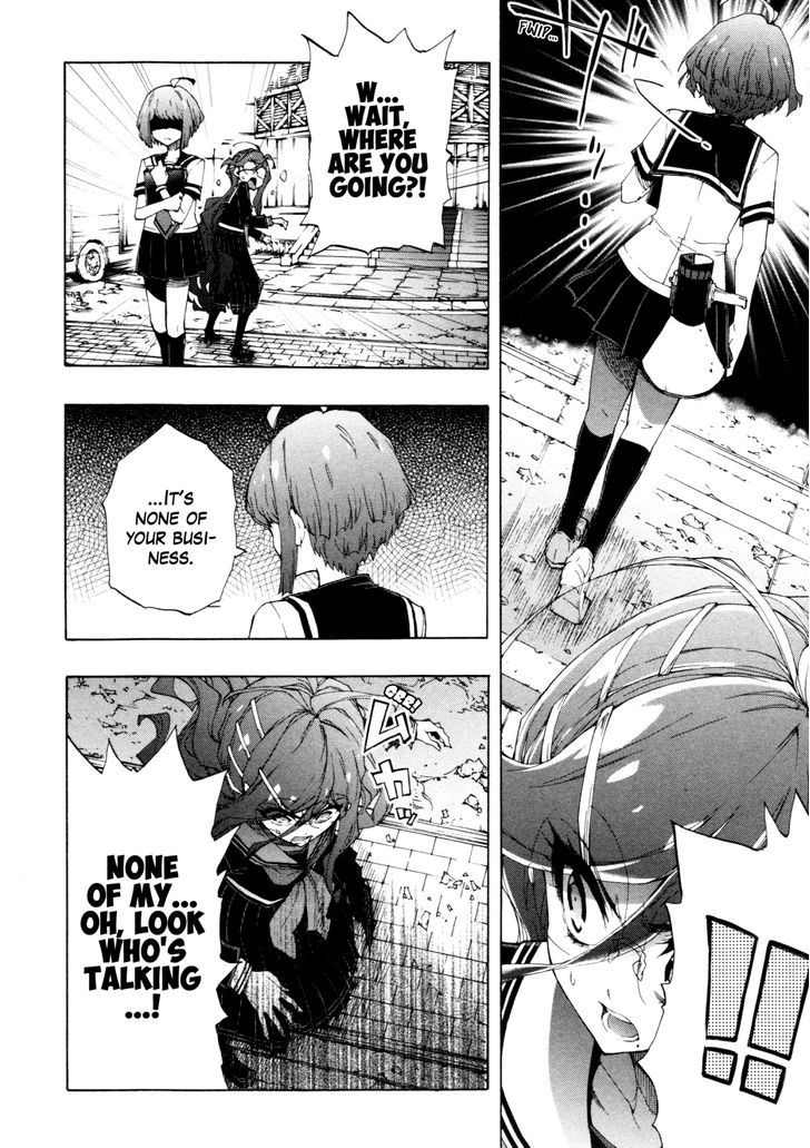 Zettai Zetsubou Shoujo - Danganronpa Another Episode - Genocider Mode Chapter 4 page 14 - Chapter 4 : Abnormality on the Girls' Front Line(Fixed)