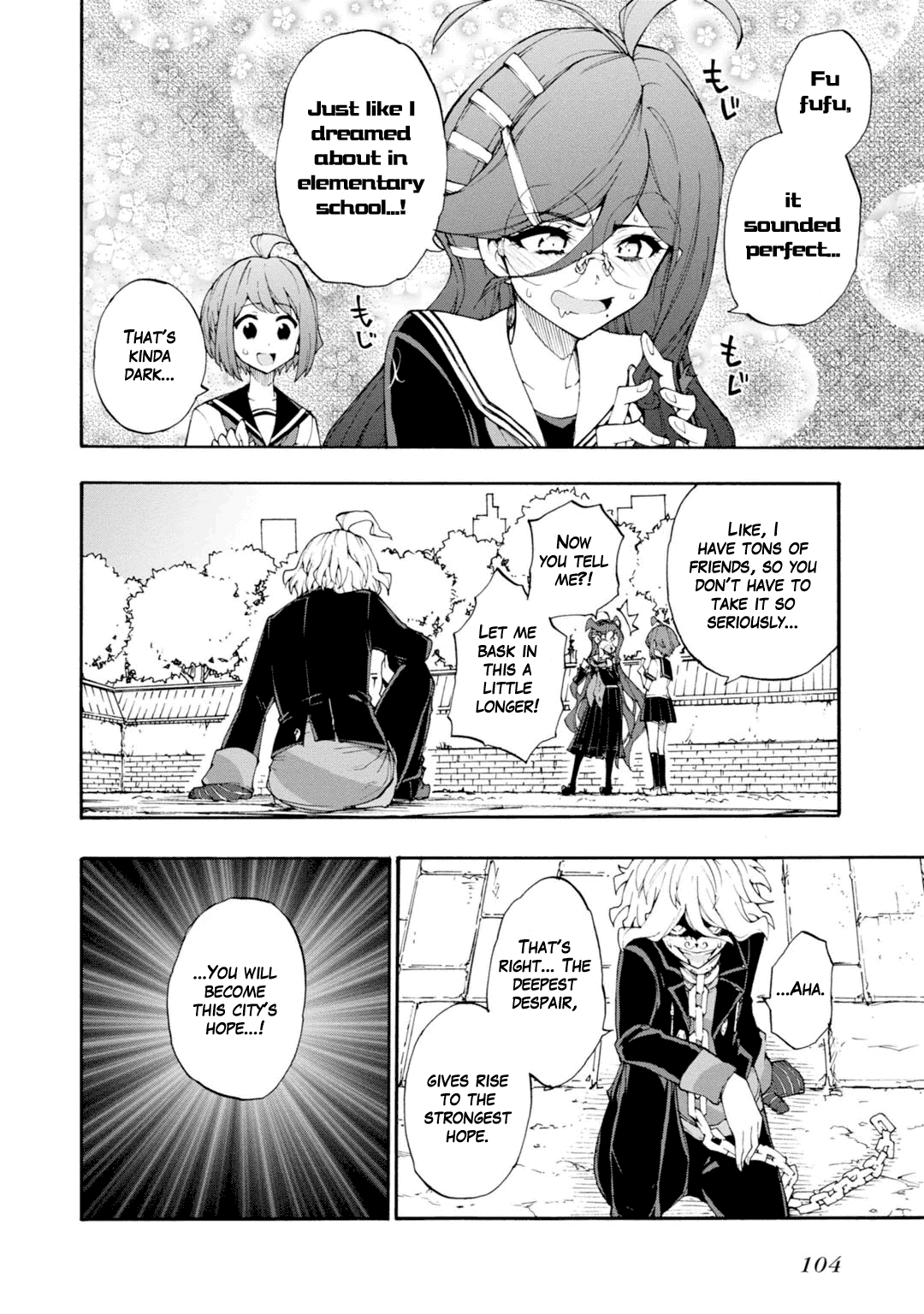Zettai Zetsubou Shoujo - Danganronpa Another Episode - Genocider Mode Chapter 9 page 10 - Chapter 9: Town of Despair and High School Students of Hope