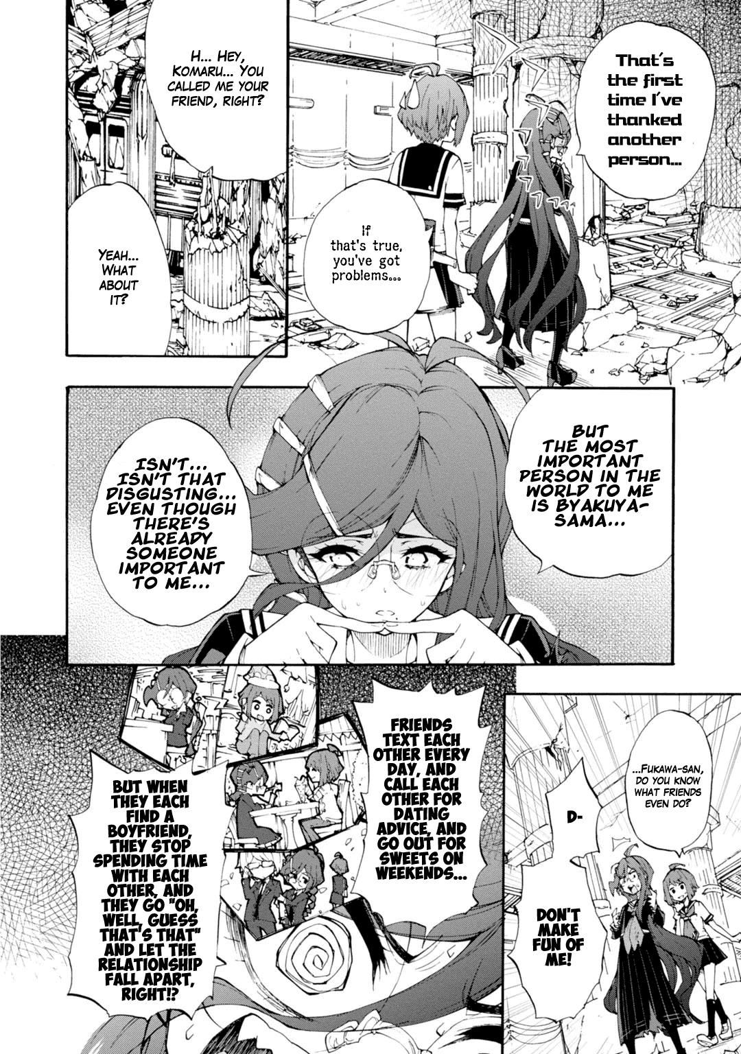 Zettai Zetsubou Shoujo - Danganronpa Another Episode - Genocider Mode Chapter 9 page 16 - Chapter 9: Town of Despair and High School Students of Hope