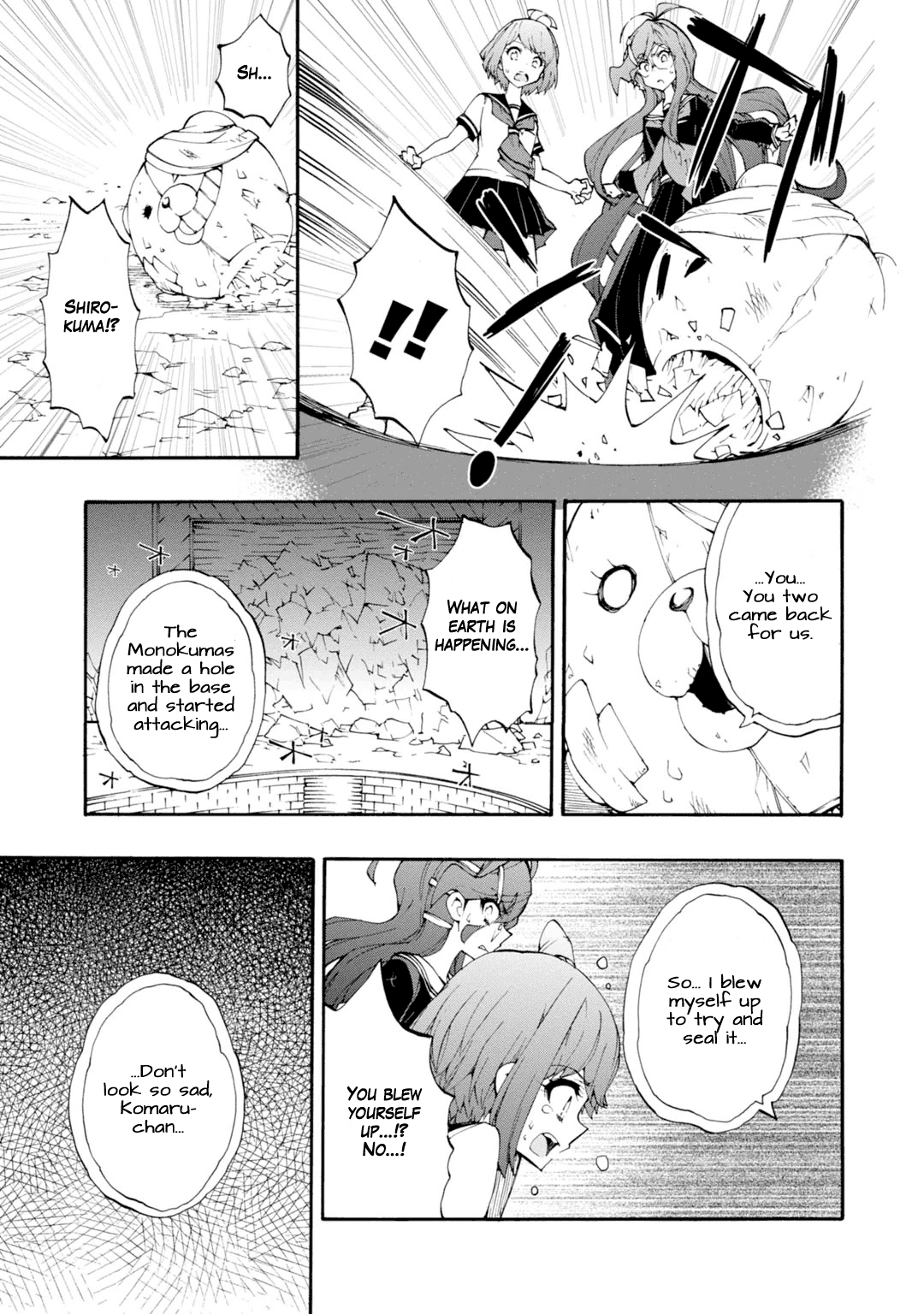 Zettai Zetsubou Shoujo - Danganronpa Another Episode - Genocider Mode Chapter 9 page 19 - Chapter 9: Town of Despair and High School Students of Hope