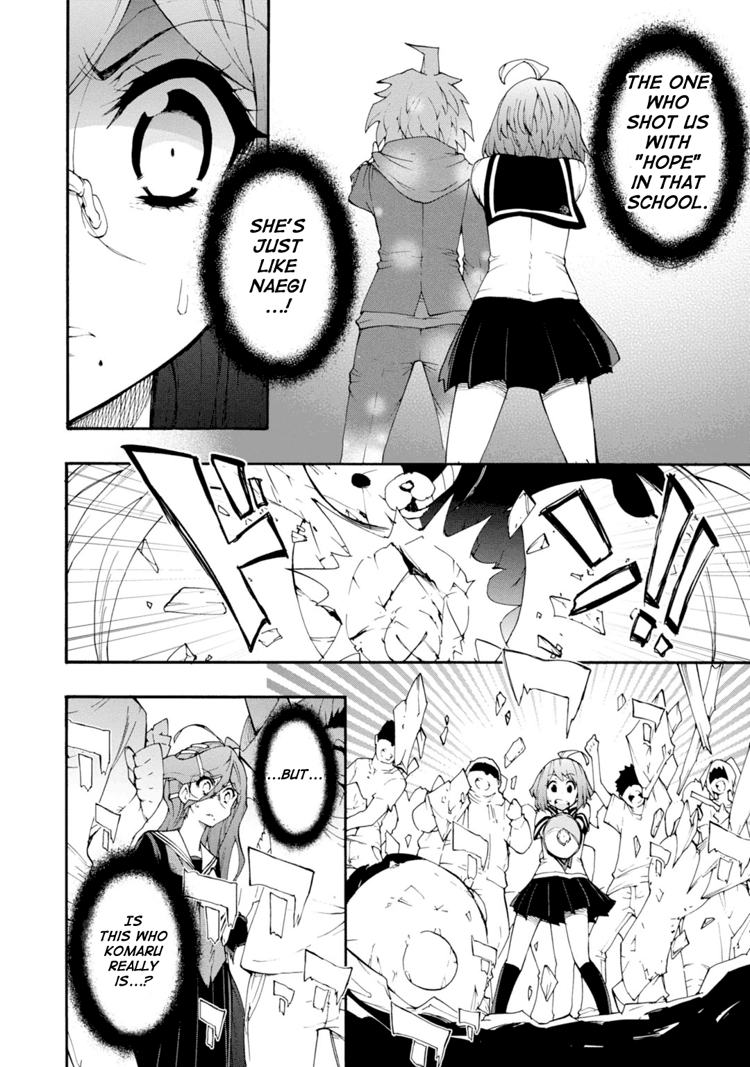 Zettai Zetsubou Shoujo - Danganronpa Another Episode - Genocider Mode Chapter 9 page 28 - Chapter 9: Town of Despair and High School Students of Hope