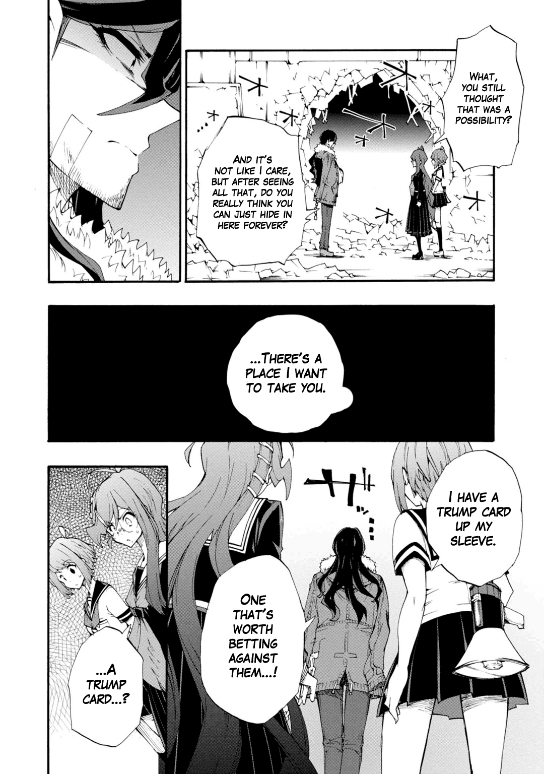 Zettai Zetsubou Shoujo - Danganronpa Another Episode - Genocider Mode Chapter 9 page 30 - Chapter 9: Town of Despair and High School Students of Hope