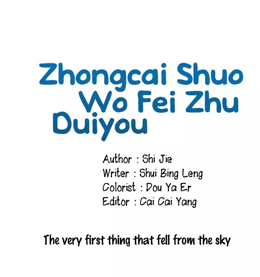 Zhongcai Shuo Wo Fei Zhu Duiyou Chapter 1 page 2 - Chapter 1: The Very First Thing That Fell From The Sky