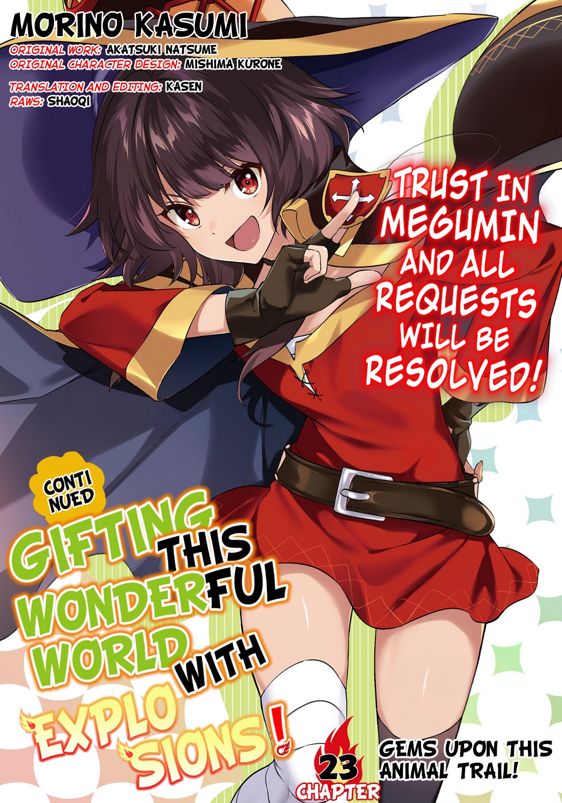 Zoku Kono Subarashii Sekai ni Bakuen wo! Chapter 23 page 1 - Chapter 23: Gems upon this Animal Trail!