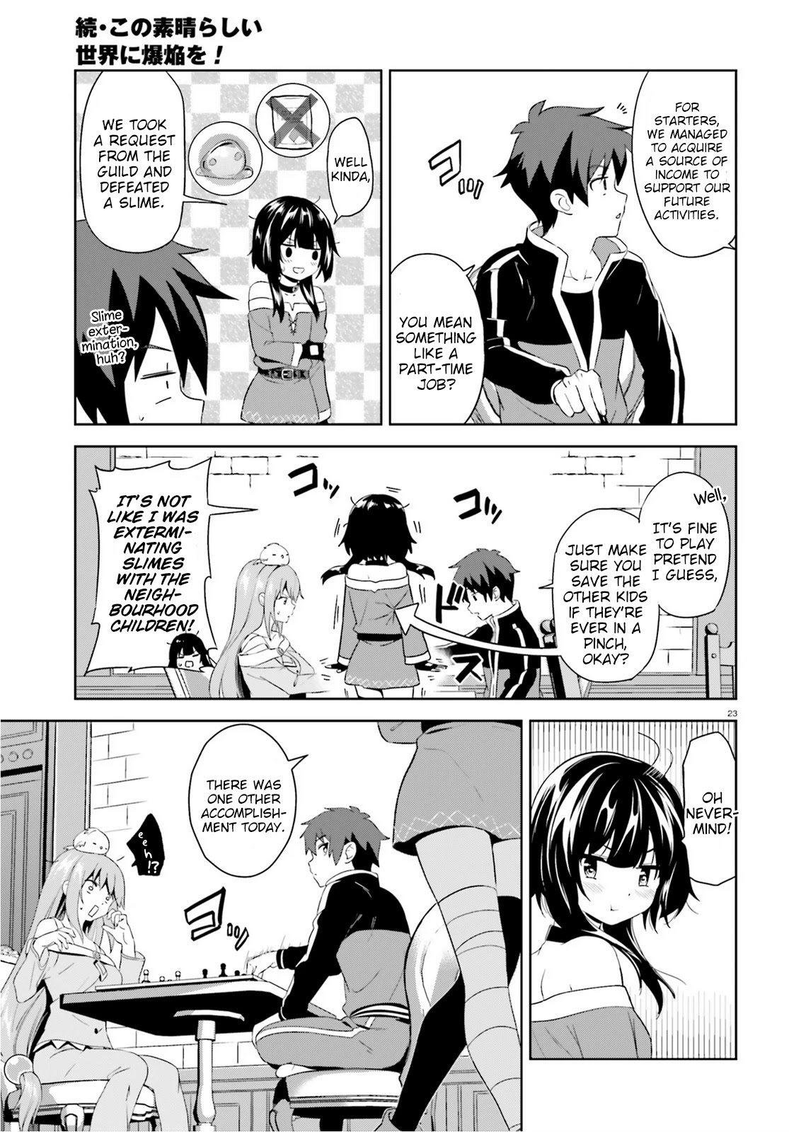 Zoku Kono Subarashii Sekai ni Bakuen wo! Chapter 4 page 23 - Chapter 4: Growing Thieving Group!