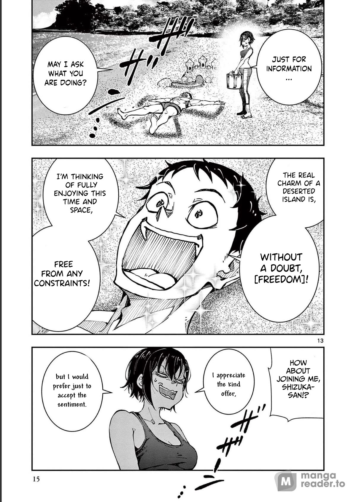 Zombie 100 ~100 Things I Want to do Before I Become a Zombie~ Chapter 43 page 13 - Chapter 43: Deserted island of the dead