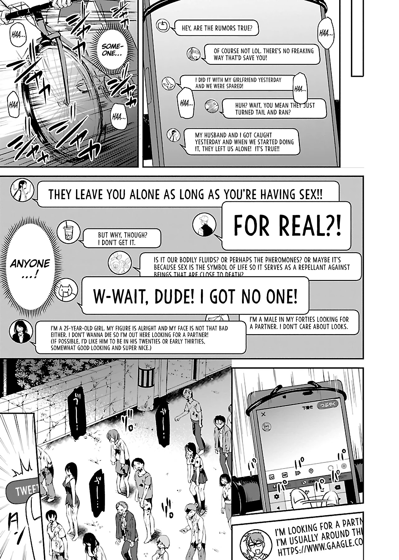 Zombie darake no Kono Sekai de wa Sex shinai to Ikinokorenai Chapter 1 page 6 - Chapter 1: Zombie 1