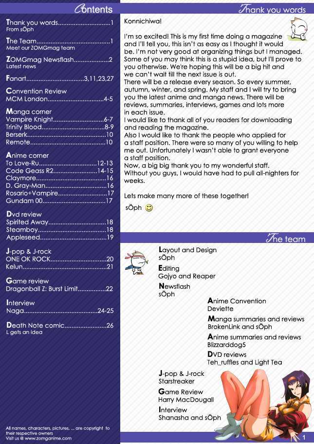 ZOMG Magazine Chapter 1.0 page 2 - Vol.01 Chapter 0 : Summer 08