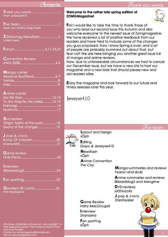 ZOMG Magazine Chapter 3.0 page 2 - Vol.03 Chapter 0 : Spring 09