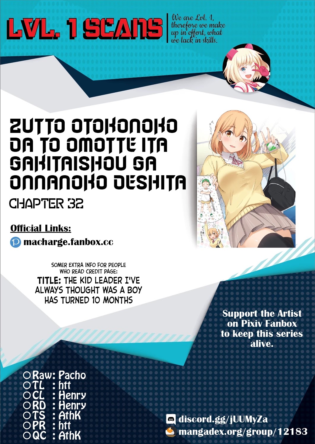 Zutto Otokonoko da to Omotte ita Gakitaishou ga Onnanoko deshita Chapter 32 page 2 - Chapter 32: the kid leader I've always thought was a boy has reached 10 months